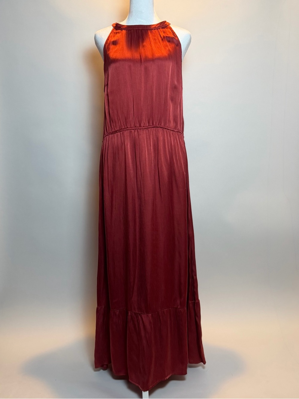 Greylin Halter Maxi Dress in Rust